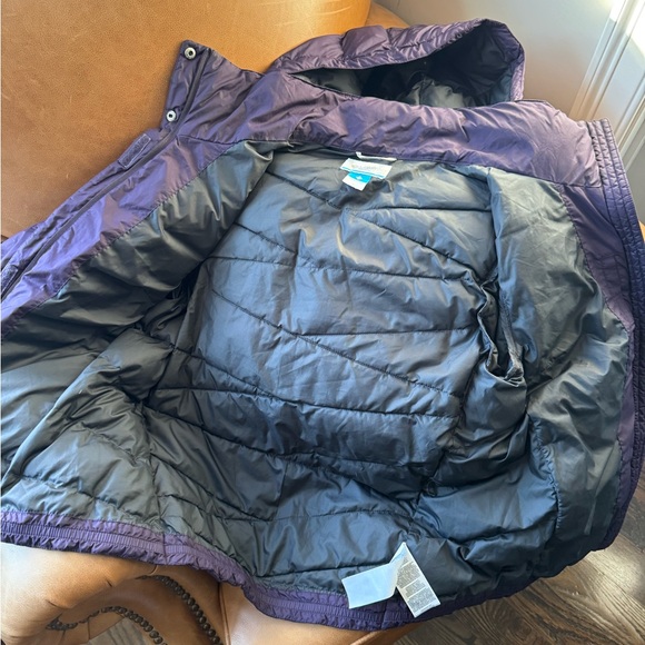 Columbia Hooded Puffer Jacket Quilted Insulated Winter Coat Ski Eggplant Medium - Picture 4 of 7